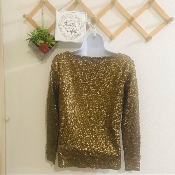 J. Crew copper sequin long sleeve top Sz XS - Picture 5 of 11